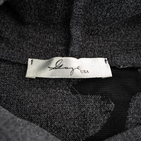 Gaze USA Hoodie Women's M Gray Sweater Top Comfy & Distressed 90s Hip Hop Style - Picture 4 of 6